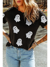 Load image into Gallery viewer, Glitter Ghost Black Shirt
