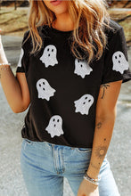 Load image into Gallery viewer, Glitter Ghost Black Shirt
