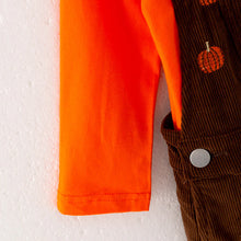 Load image into Gallery viewer, Pumpkin Brown Overall Dress set
