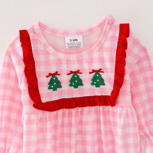 Load image into Gallery viewer, Christmas Tree Girl Smocked Embroider Romper
