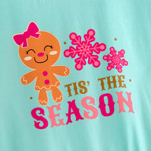 Load image into Gallery viewer, Gingerbread Blue Pink Shirt
