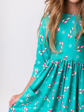 Load image into Gallery viewer, Christmas Candy Cane Dress
