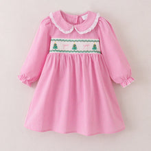Load image into Gallery viewer, Smocked Pink Plaid Bow Tree Dress
