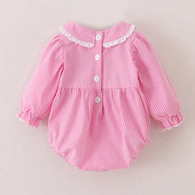 Load image into Gallery viewer, Smocked Pink Plaid Bow Tree Romper
