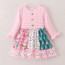 Load image into Gallery viewer, Christmas Print Pink Stripe Dress
