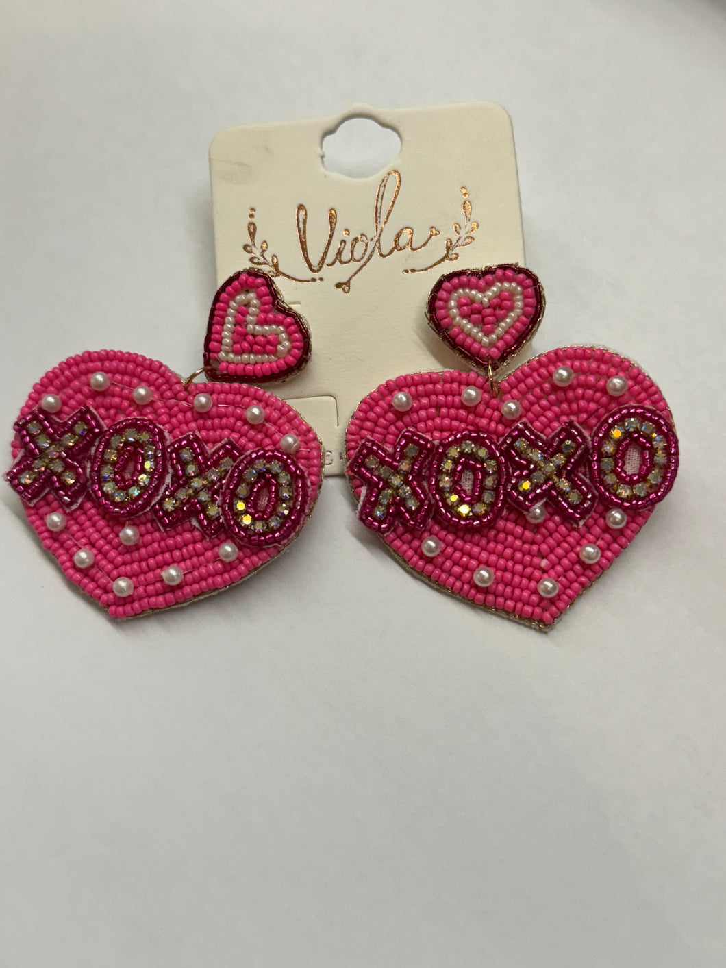 XOXO Hot Pink Bead Seed Earring