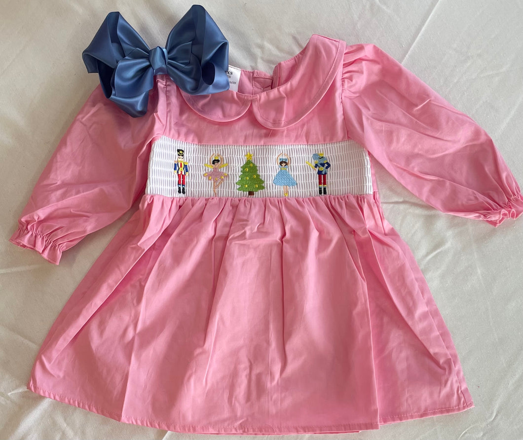 Pink Smocked Nutcracker Dress
