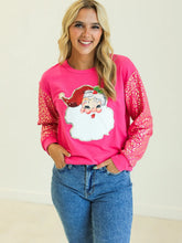 Load image into Gallery viewer, Santa on Hot Pink Sweatshirt
