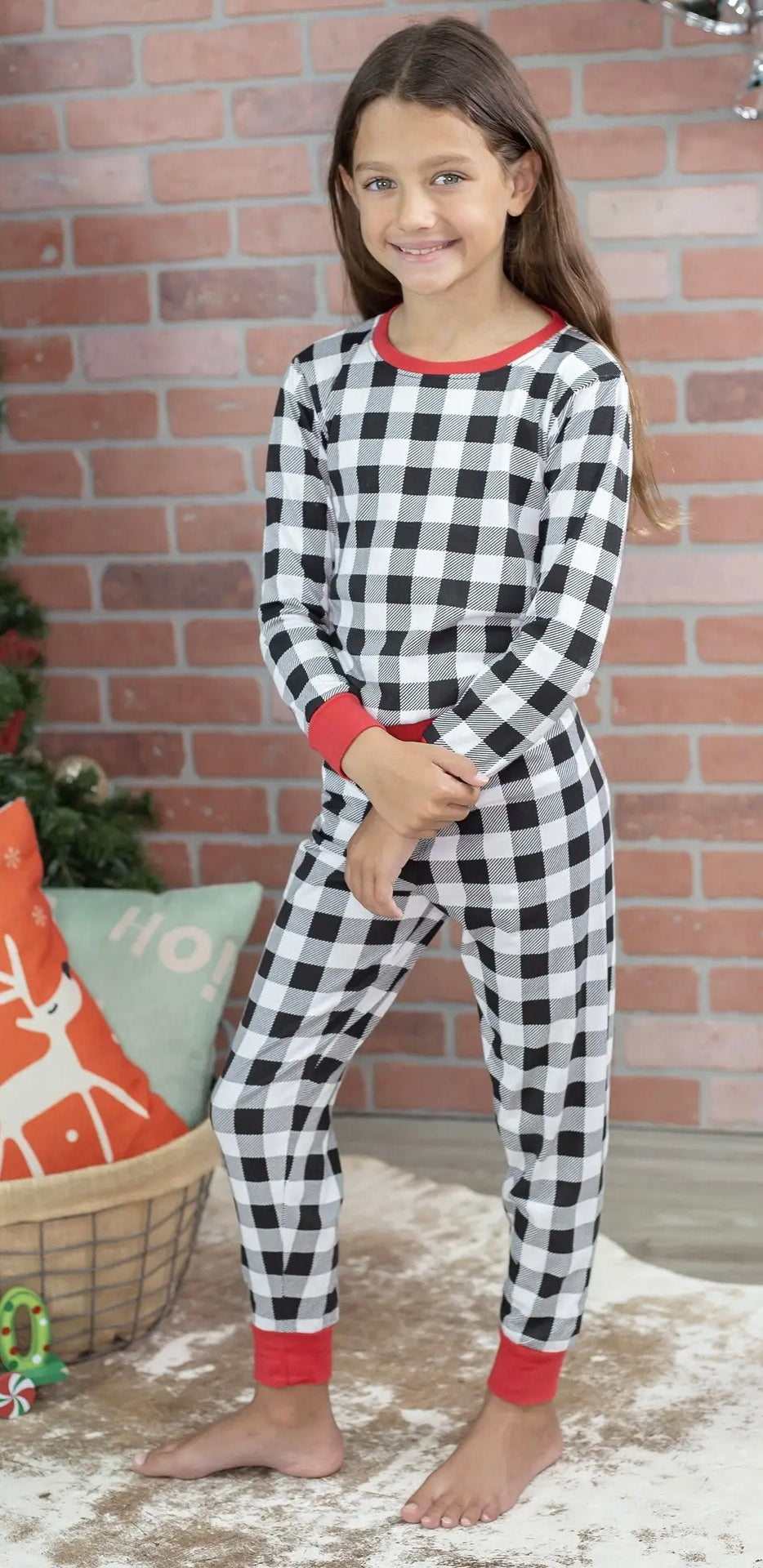 Gingham Black and White PJ Set Kid