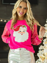 Load image into Gallery viewer, Santa on Hot Pink Sweatshirt
