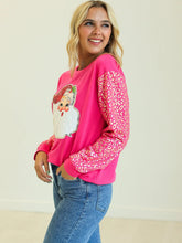 Load image into Gallery viewer, Santa on Hot Pink Sweatshirt
