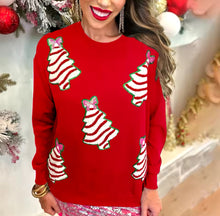 Load image into Gallery viewer, Red Christmas Tree Cake Sweatshirt

