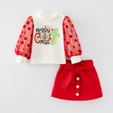 Load image into Gallery viewer, Merry Christmas Skirt Girl set
