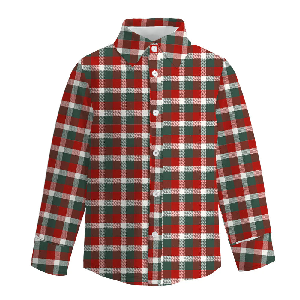 Boy Red Plaid Button up