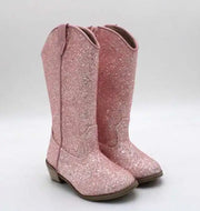Pink  Glitter Boots