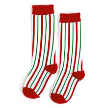 Load image into Gallery viewer, LSC Candy Cane  Cable Knit High Socks
