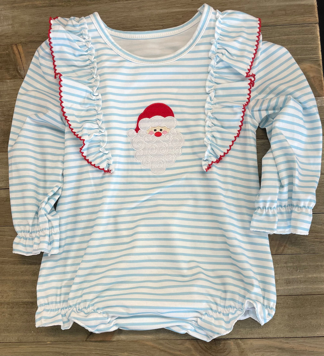 Blue Stripe Santa Embroidery Bubble