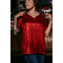 Load image into Gallery viewer, Metallic Red Adult Shirt
