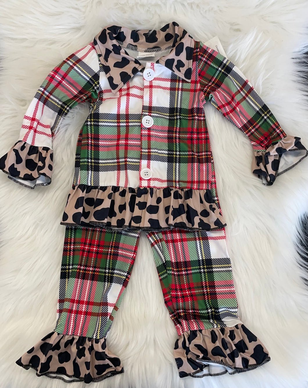 Christmas Plaid ruffle PJ