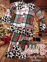 Load image into Gallery viewer, Christmas Plaid ruffle PJ

