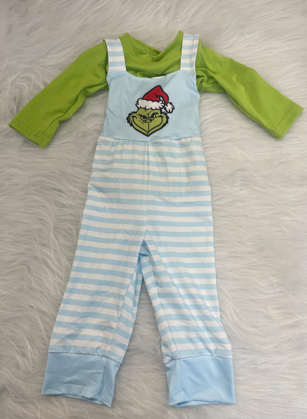 Green and Blue Overall Boy