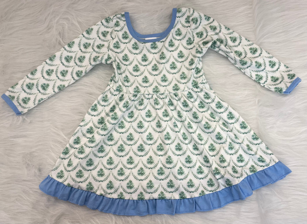 Green and White Tree Dress