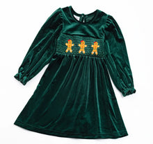 Load image into Gallery viewer, Green Velvet Ginger Bread Dress
