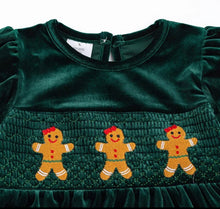 Load image into Gallery viewer, Green Velvet Ginger Bread Dress
