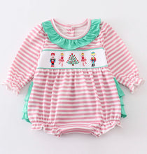 Load image into Gallery viewer, Nutcracker Smocked Ruffle Bubble
