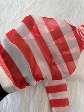 Load image into Gallery viewer, Red And White Stripe Mesh Leggins
