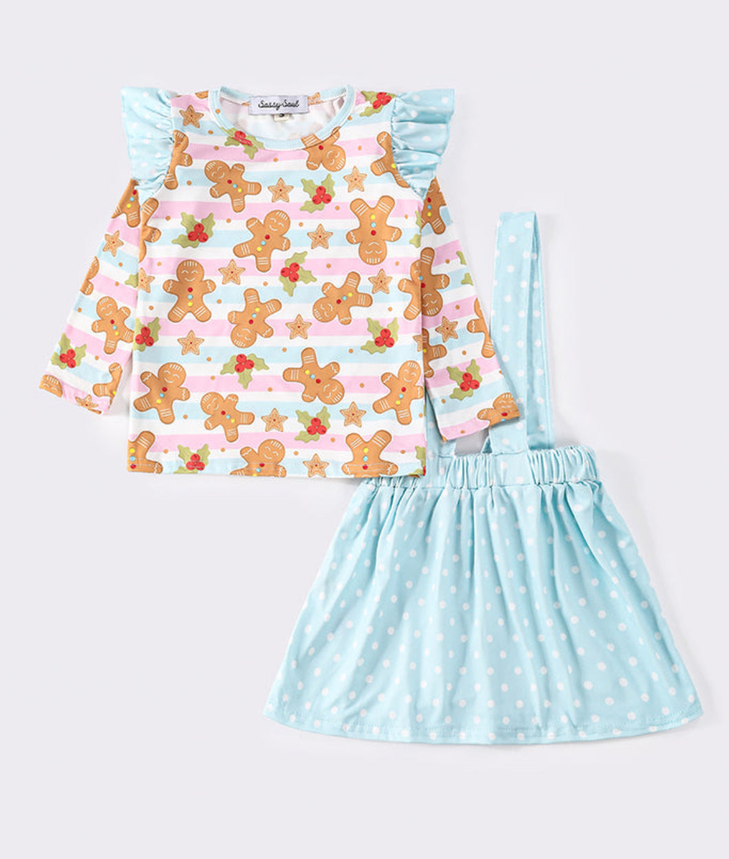 Gingerbread Stripe Overall Dress