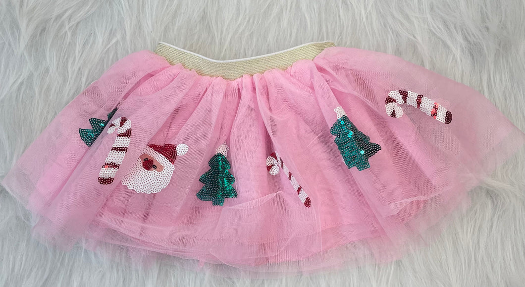 Pink Christmas Sequin tutu Skirt