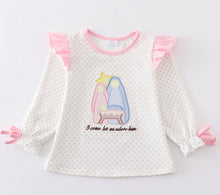 Load image into Gallery viewer, Pink Nativity Embroider Ruffle Top

