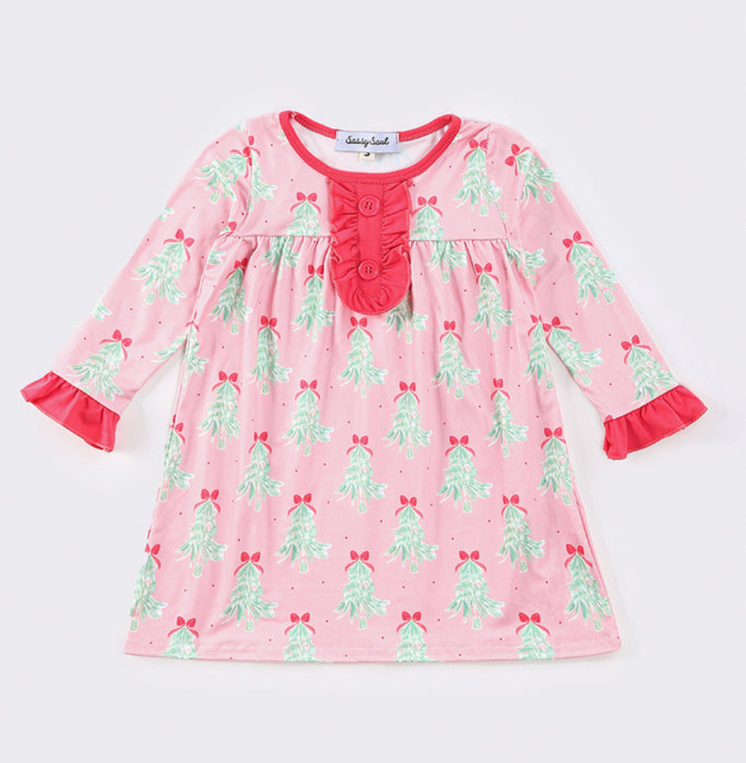 Pink and Green Bow Tree PJ