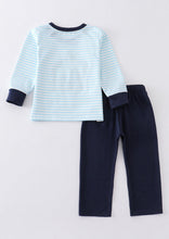 Load image into Gallery viewer, Blue Stripe Nativity embroider Boy Set
