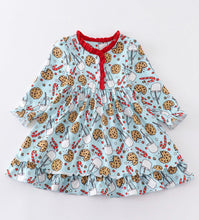 Load image into Gallery viewer, Santa Milk Cookie Print Dress
