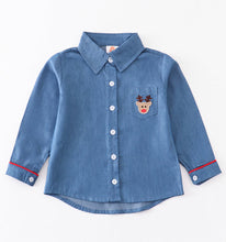 Load image into Gallery viewer, Blue Deer Denim Button Down Shirt
