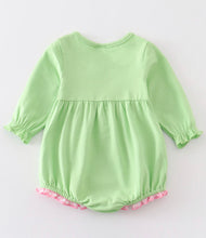Load image into Gallery viewer, Green Christmas Tree Embroider Girl Ruffle Bubble
