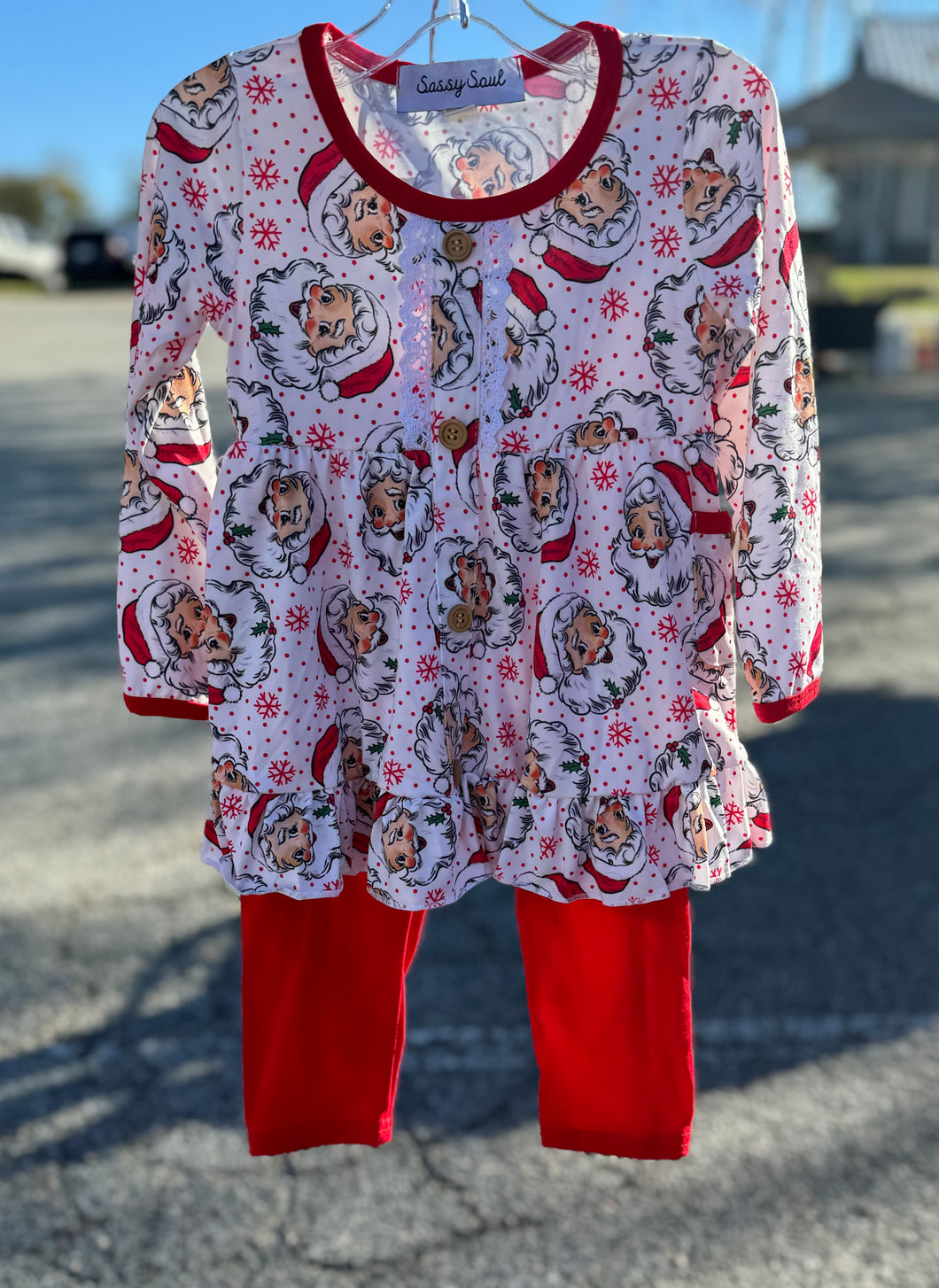 Red  Christmas  Santa Claus Print Set