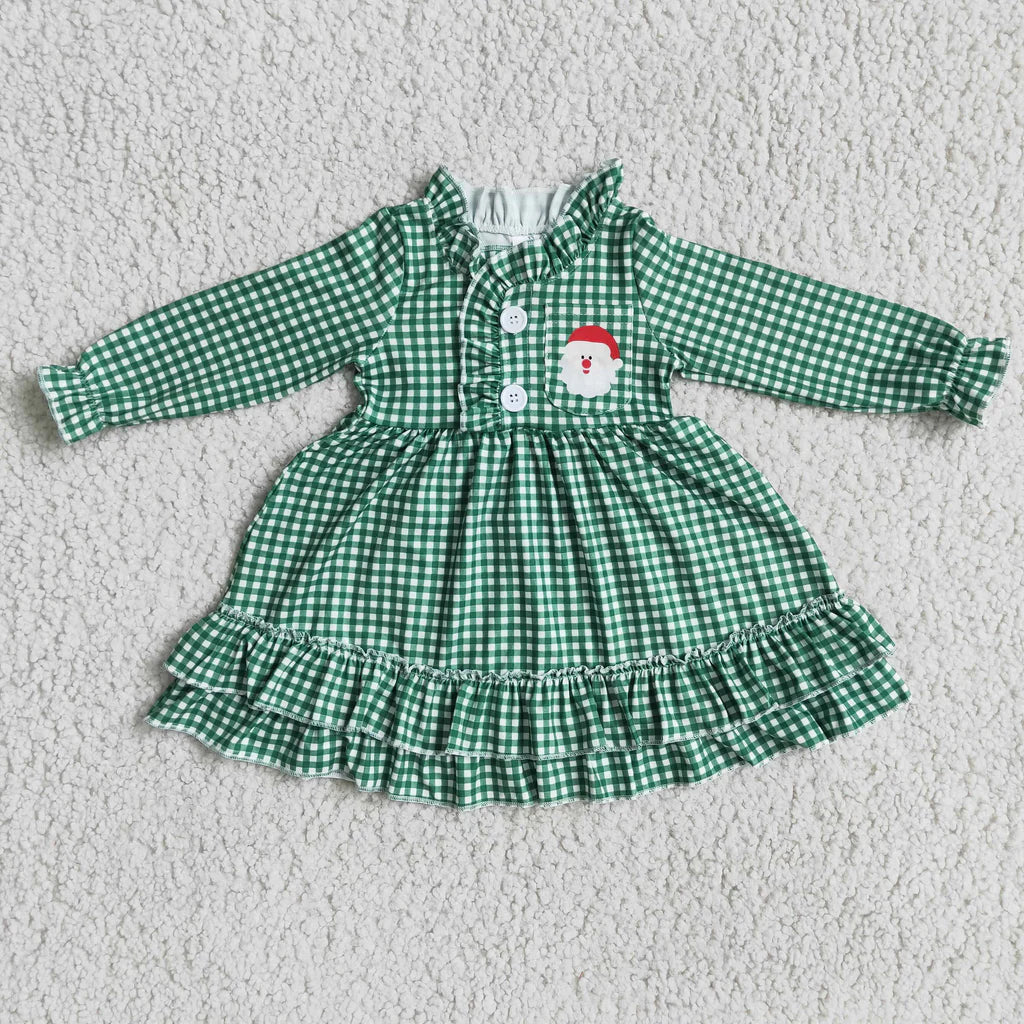 Green And White Santa gown