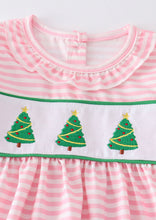 Load image into Gallery viewer, Pink Christmas Tree Embroider Stripe
