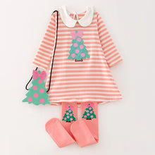 Load image into Gallery viewer, Christmas Stripe Dress with Bag and Scoks

