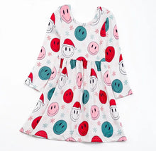Load image into Gallery viewer, Smiley Face Christmas Dress
