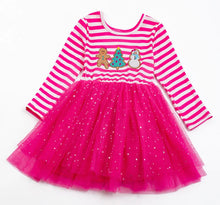 Load image into Gallery viewer, Pink Gingerbread Stripe Tulle Dress
