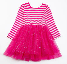 Load image into Gallery viewer, Pink Gingerbread Stripe Tulle Dress
