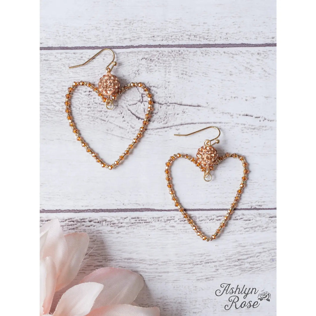 Heart Shaped Hoop ball Earrings