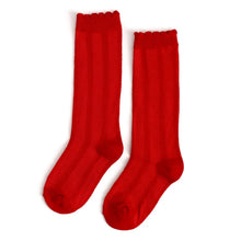Load image into Gallery viewer, LSC Red Scalloped knee High
