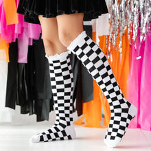 Load image into Gallery viewer, LSC Black and White Checkered knee High

