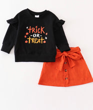 Load image into Gallery viewer, Halloween trick or trick girl skirt set
