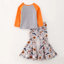 Load image into Gallery viewer, Orange Raglan Halloween Pant Set
